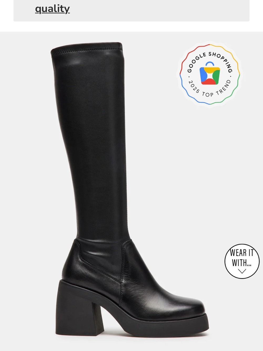 Steve Madden Black Over-the-Knee Platform Block Heel Boots